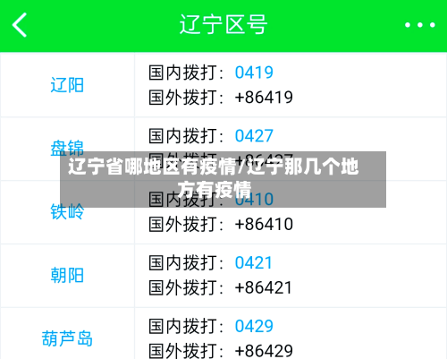 辽宁省哪地区有疫情/辽宁那几个地方有疫情-第2张图片