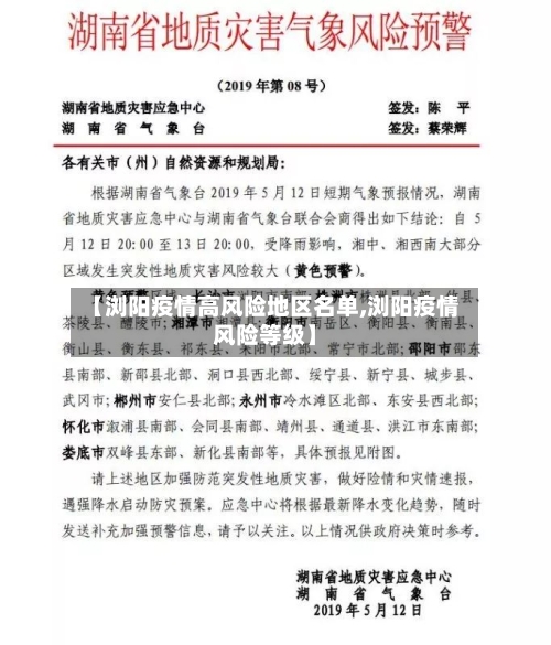 【浏阳疫情高风险地区名单,浏阳疫情风险等级】