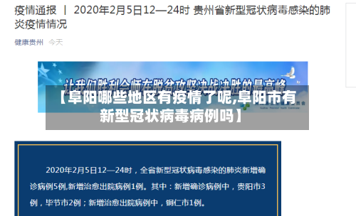 【阜阳哪些地区有疫情了呢,阜阳市有新型冠状病毒病例吗】