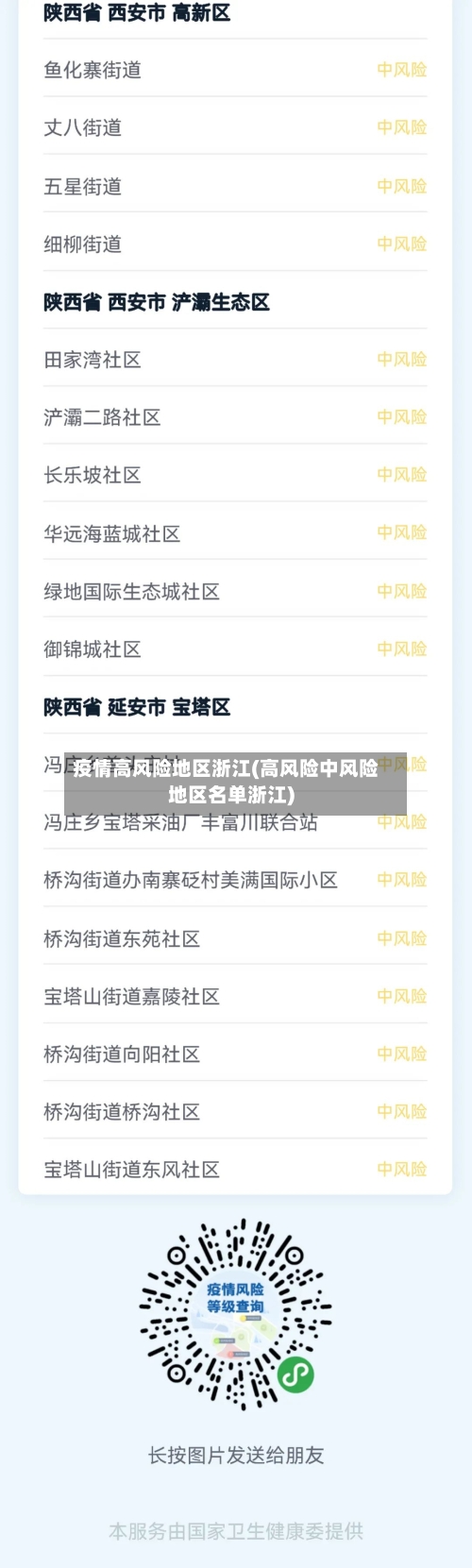 疫情高风险地区浙江(高风险中风险地区名单浙江)